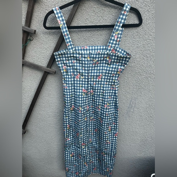 Rouje Anael Blue Checkered Floral Dress - Picture 8 of 11